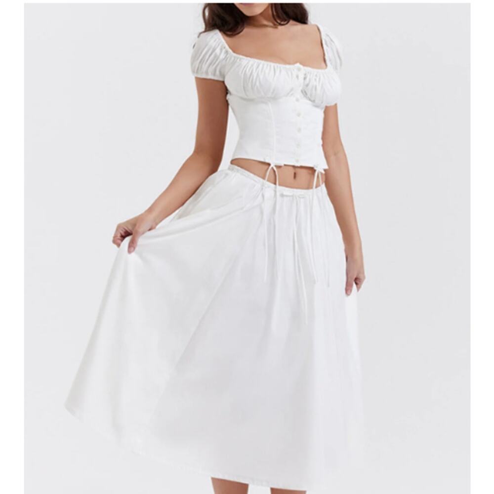 Cowgirl Aesthetics Drawstring Corset  Crop Top | Size Small | Commense